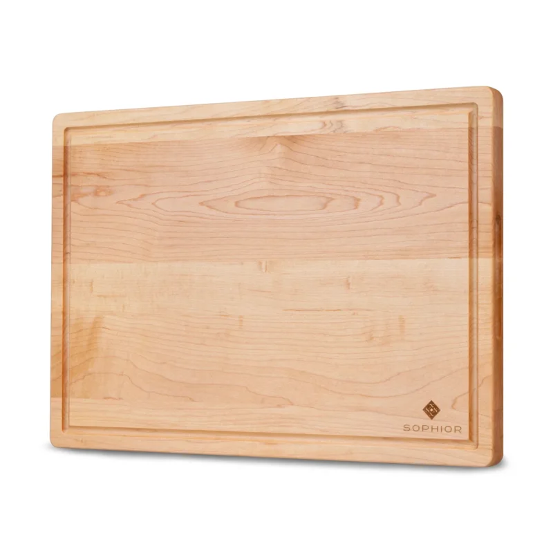 SOPHIOR Schneidebrett aus Ahornholz mit Saftrille – Groß 42x30x2,5cm