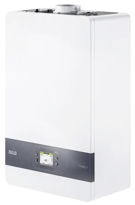 caldaia riello family 25 kis a condensazione completa di kit scarico fumi low nox metano hybrid ready novita