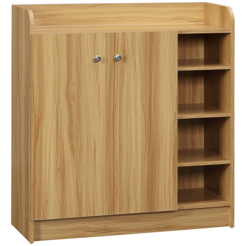 easycomfort easycomfort armadio scarpiera salvaspazio e moderno in legno per 12 paia con 4 ripiani aperti 83x30x90 cm marrone chiaro