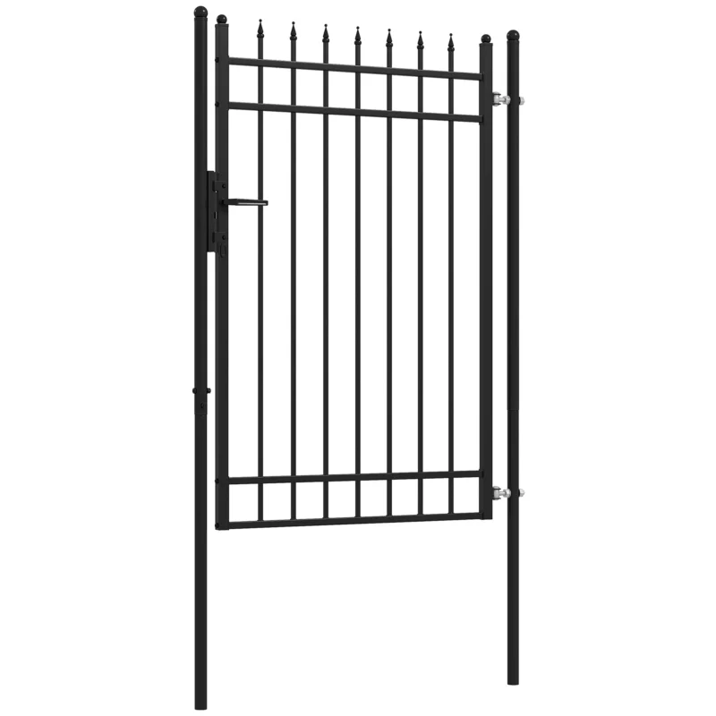 easycomfort easycomfort cancelletto di sicurezza con serratura 3 chiavi e 2 paletti in acciaio zincato 107x204 cm nero