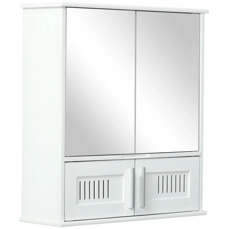 easycomfort easycomfort mobiletto bagno pensile con antine a specchio 55x17 5x60cm bianco