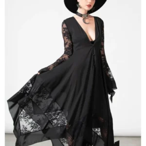 Killstar Misty Night 70's Maxikleid Schwarz