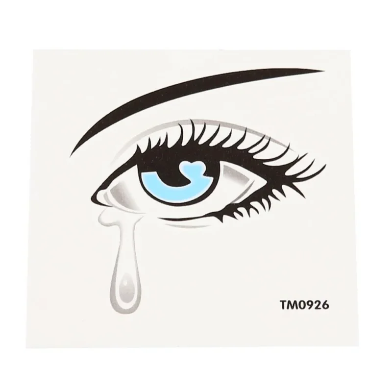Klebetattoo temporär Auge schwarz weinend blaue Pupille Träne einzeln 1 Bogen - chic - net.de