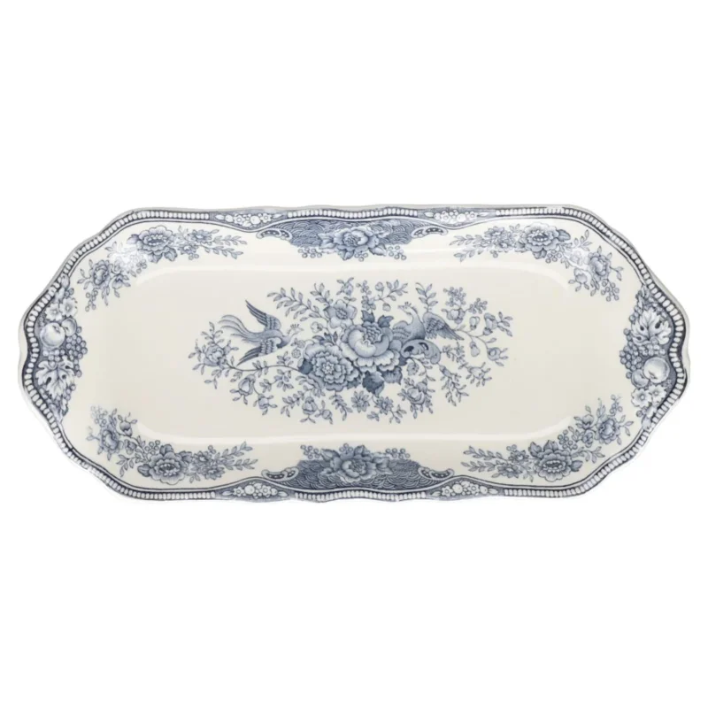 Königskuchenplatte klein hoher Rand Crown Ducal Bristol blau