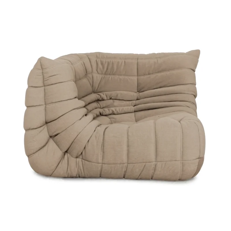 Ligne Roset Togo Eckelement Stoff Beige Taupe Neubezug