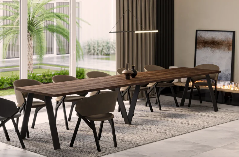 Ausziehbarer Esstisch "Lungo" 130-405cm (Eiche Stirling) von Endo-Möbel bei coso-home