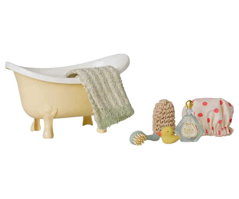 Maileg - Badewannen-Set, Maus - Gelb