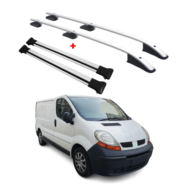 Dachreling + Dachträger für Renault Trafic / Opel Vivaro A 2001-2014 L1 Grau