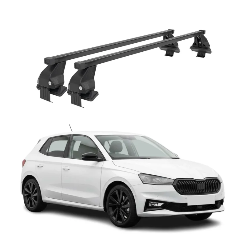 Menabo Dachträger Grundtäger für Skoda Fabia mk4 2022-2026 Schwarz Stahl 2tlg