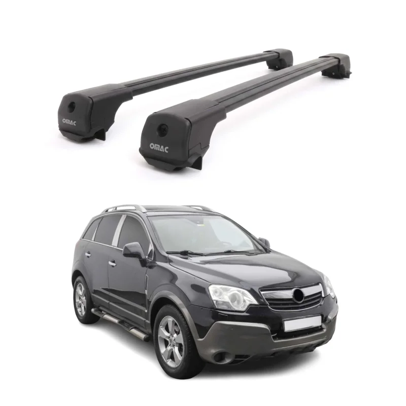 Dachträger Grundträger für Opel Antara 2006-2015 Aluminium 75kg Schwarz 2tlg