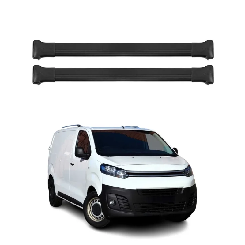 Dachträger Grundtäger für Citroen Jumpy 2016-2026 75kg Aluminium Schwarz 2 tlg