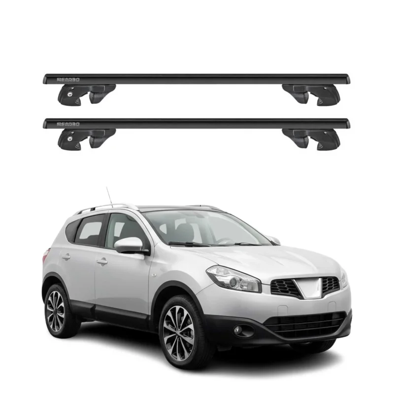 Dachträger Grundtäger für Nissan Qashqai J10 2007-2013 Alu 90kg TÜV Schwarz 2tlg