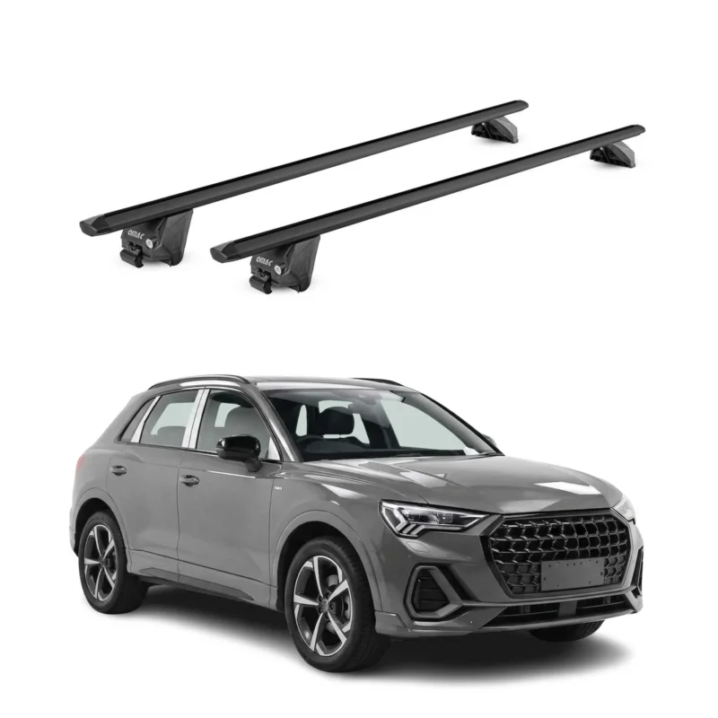 Dachträger Grundtäger für Audi Q3 F3 2018-2025 100kg Alu Schwarz 2 tlg ABE