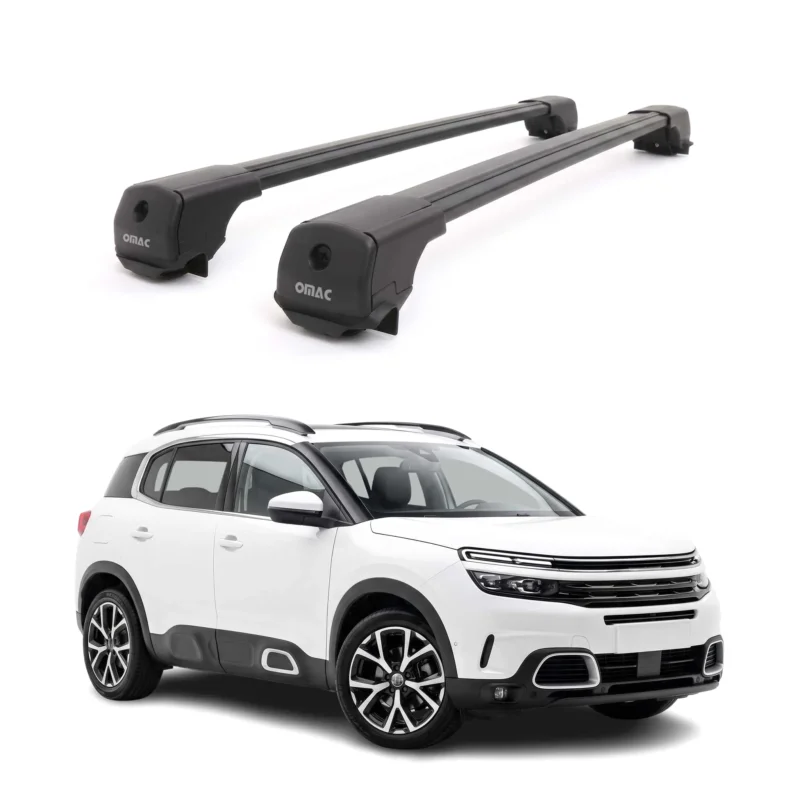 Dachträger Grundträger für Citroen C5 Aircross 2018-2025 Aluminium Schwarz 2tlg