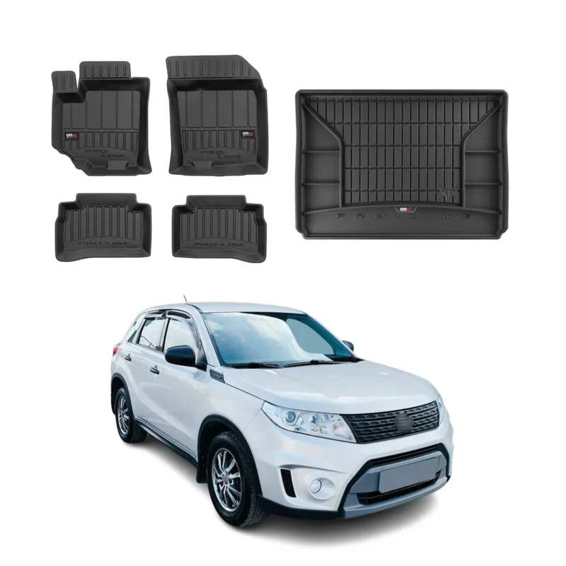 OMAC Fußmatten & Kofferraumwanne Set für Suzuki Vitara 2015-2026 Gummi 5x