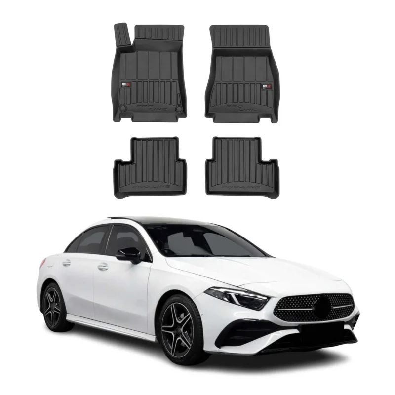 OMAC Gummi Fußmatten für Mercedes A Klasse W177 2018-2026 Premium TPE Schwarz 4x