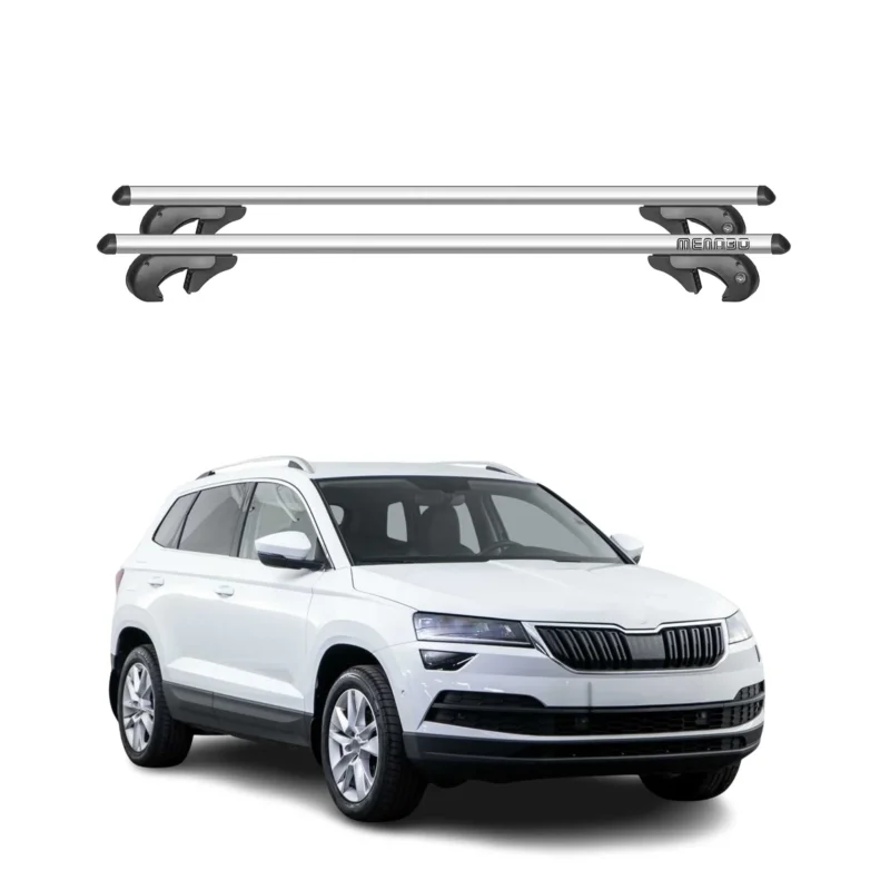 Menabo Dachträger Grundtäger für Skoda Karoq 2017-2026 90kg Alu Silber 2 tlg