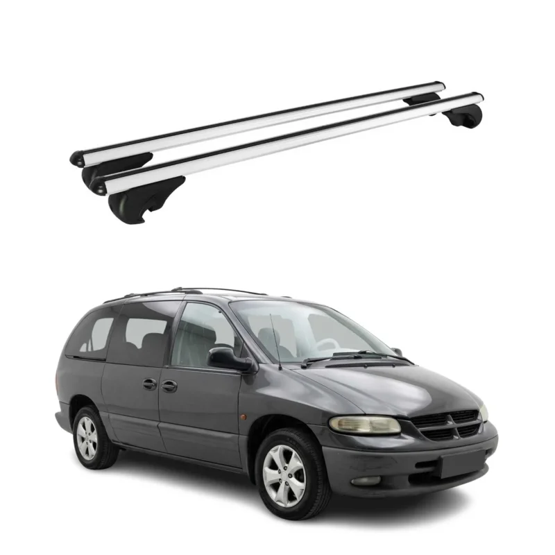 Dachträger Grundträger für Chrysler Voyager 1996-2000 TÜV Aluminium Silber 2tlg