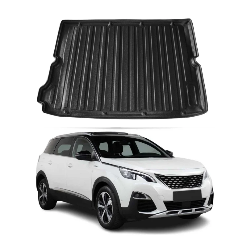 Kofferraumwanne Laderaumwanne für Peugeot 5008 II 2017-2024 Gummi TPE Schwarz
