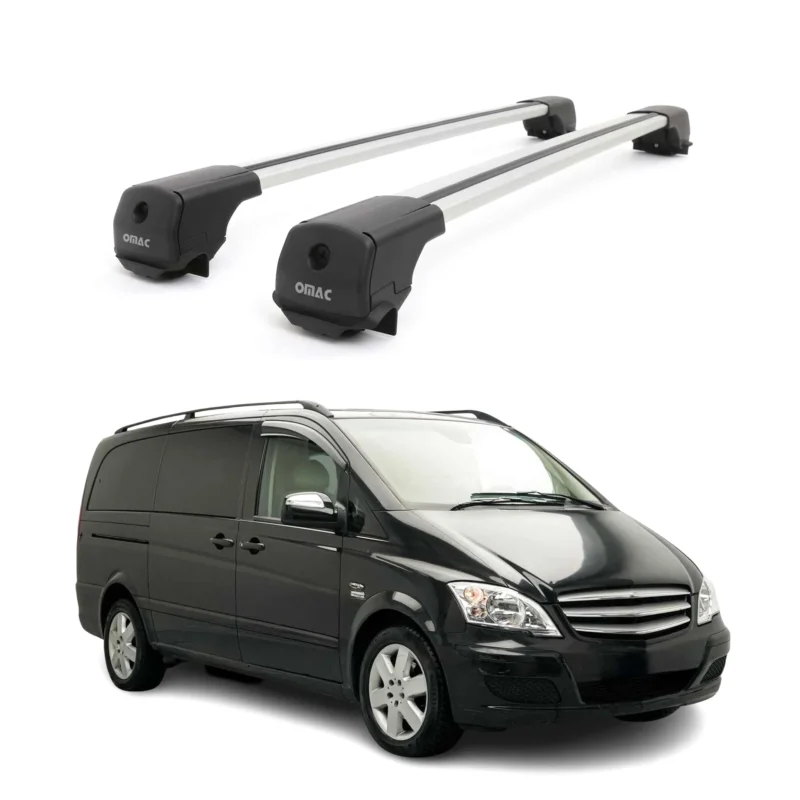 Dachträger Grundträger für Mercedes Vito W639 2003-2014 Aluminium 75kg Grau 2tlg