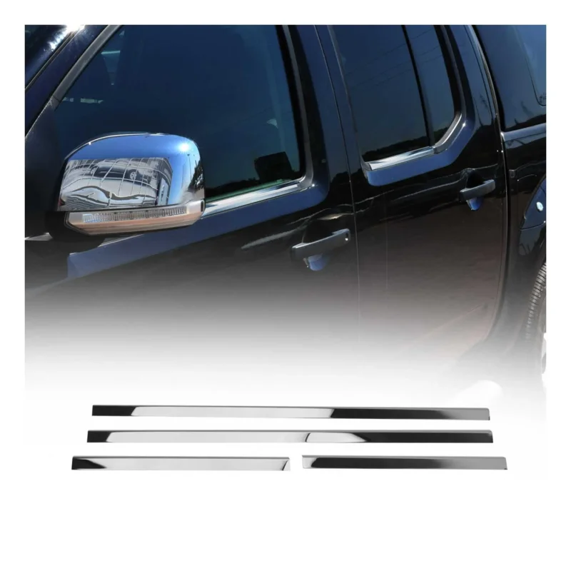 Fensterleisten Zierleisten für Nissan Navara D40 2005-2015 Edelstahl Chrom 4tlg