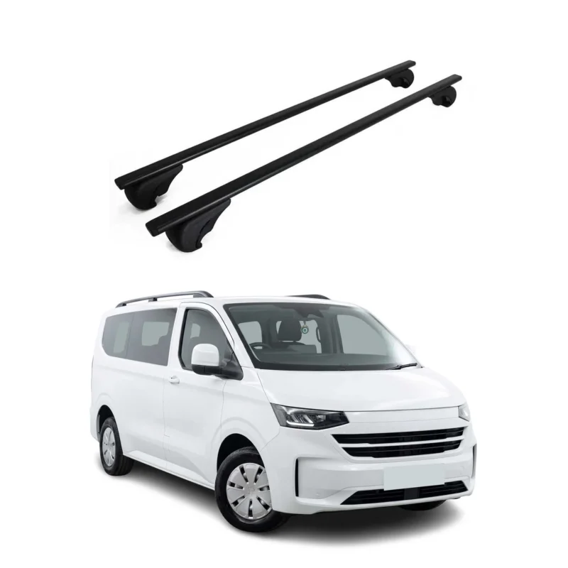 Dachträger Grundträger für VW Transporter T7 2024-2026 Stahl Schwarz 2tlg