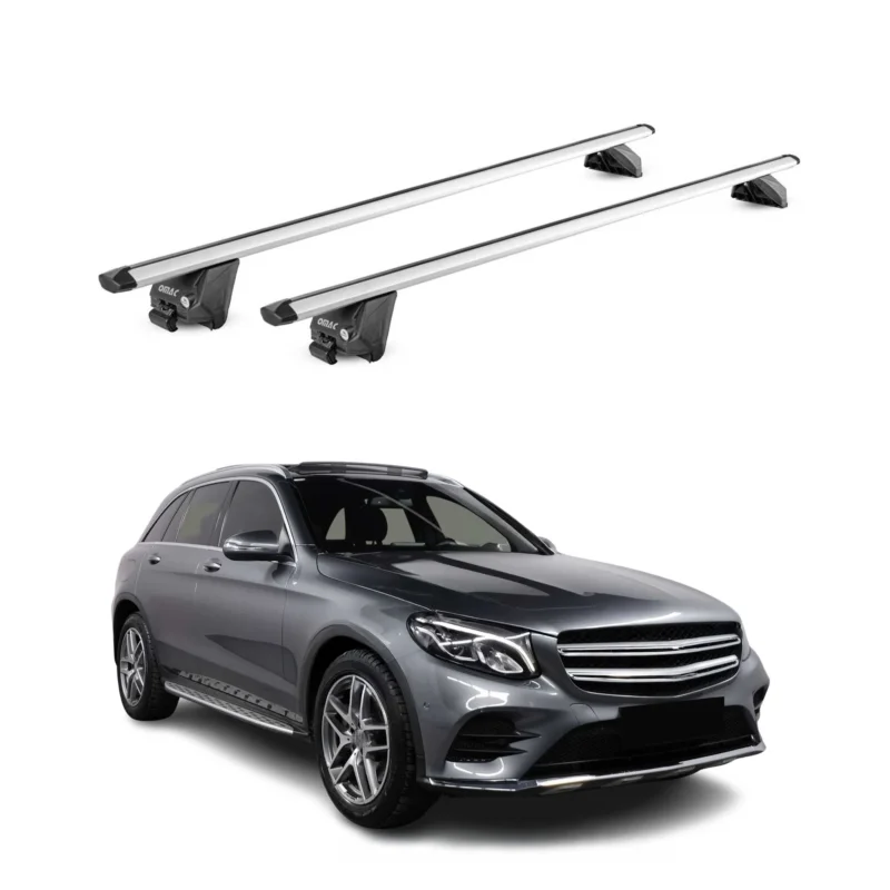 Dachträger Grundtäger für Mercedes GLC X253 2015-2022 100kg Alu Silber 2tlg ABE