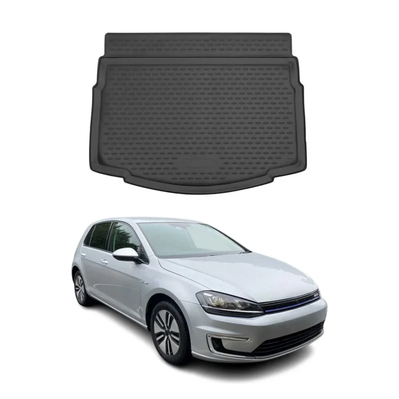 Kofferraummatte Kofferraumwanne für VW e-Golf 2014-2020 Gummi TPE Schwarz