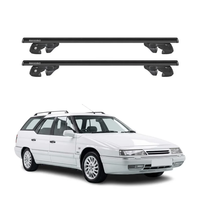 Dachträger Grundtäger für Citroen XM Kombi 1994-2000 Facelift Alu TÜV Schwarz 2x