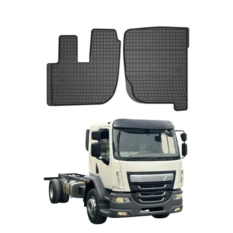 OMAC Gummi Fußmatten für DAF LF 45/55 2002-2026 Automatten Gummi Schwarz 2tlg