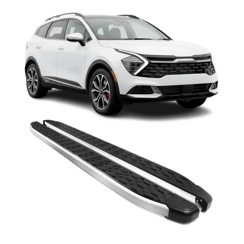 Alu Trittbretter Seitenschweller für Kia Sportage V 2023-2026 Schwarz Silber 2x