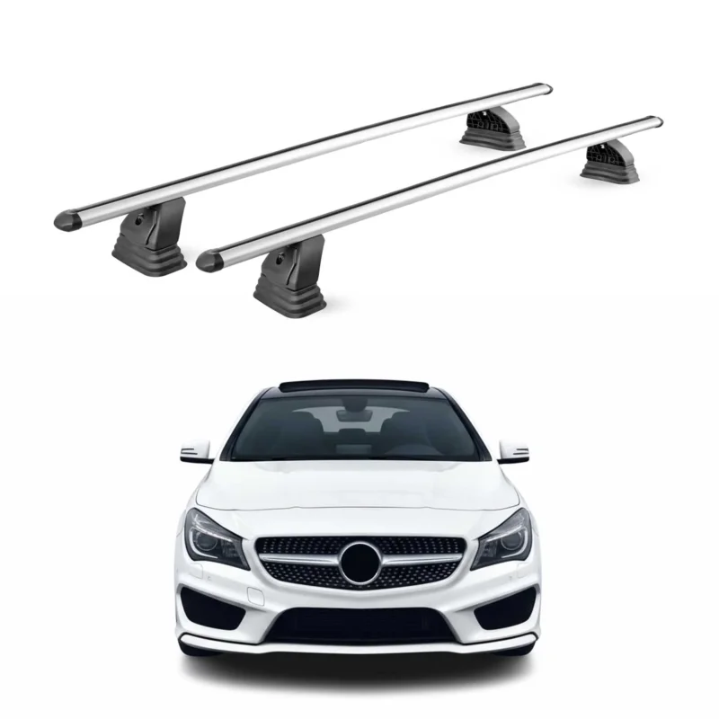 Alu Dachträger für Mercedes CLA C117 X117 2013-2019 T-Nut 75 kg 2tlg Silber