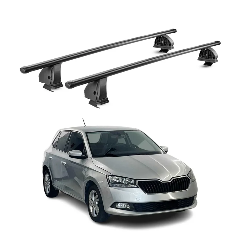 Stahl Dachträger für Skoda Fabia III 2014-2021 TÜV Abschließbar 2tlg Schwarz