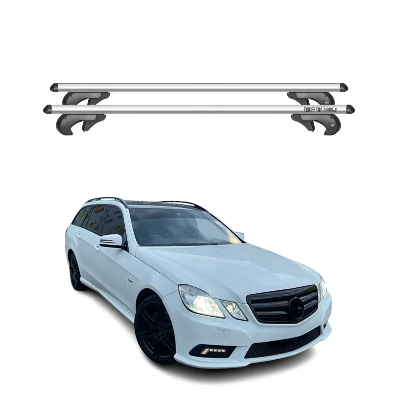 Menabo Dachträger für Mercedes E Klasse S212 T-Modell 2009-2016 90kg Alu Grau 2x
