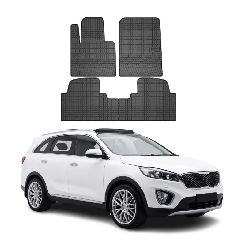 OMAC Gummi Fußmatten für Hyundai Santa Fe 2015-2018 Automatten Gummi Schwarz 4x