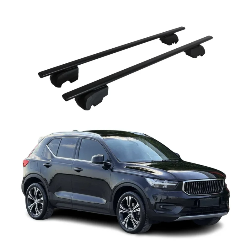 Dachträger Grundträger für Volvo XC40 2018-2023 Pre-FL 75kg Stahl Schwarz 2 tlg