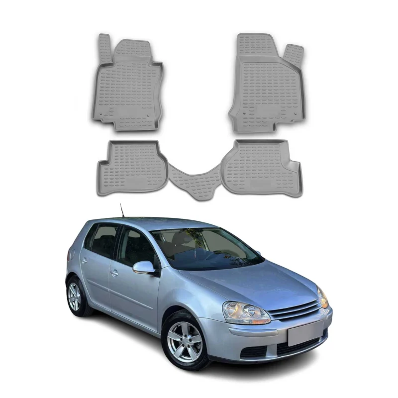 OMAC Gummimatten Fußmatten für VW Golf mk5 Variant 2007-2009 TPE Automatten Grau