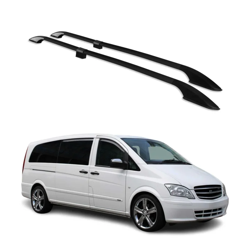 Dachreling für Mercedes Viano W639 2003-2014 L3 Extralang Aluminium Schwarz