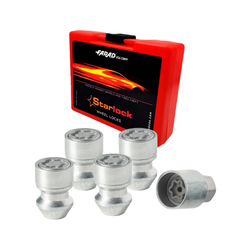 Radschloss Radschrauben Satz für Subaru Justy 1984-2011 Silber 4x M12X1.5
