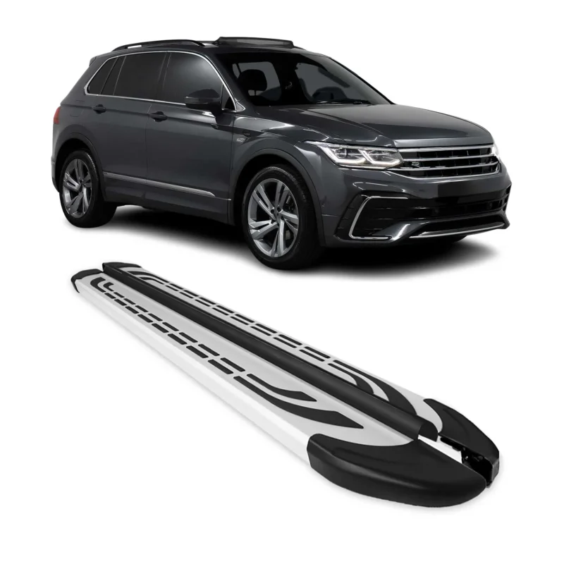 Trittbretter Seitenschweller Seitenbretter für VW Tiguan mk2 2016-2024 Alu Grau