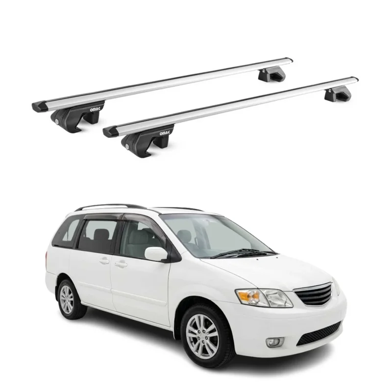 Dachträger Grundtäger für Mazda MPV LV 1995-1999 90kg Aluminium Silber 2x ABE