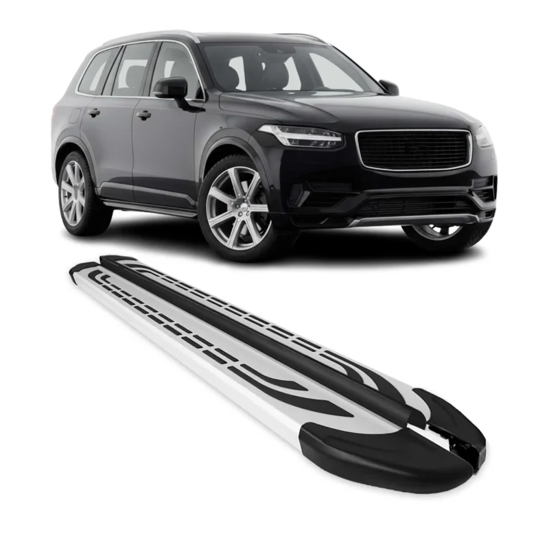 Trittbretter Seitenschweller Seitenbretter für Volvo XC90 2015-2026 Alu Grau