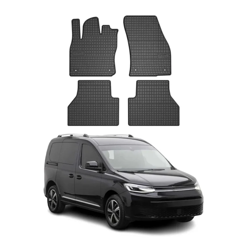 OMAC Gummi Fußmatten für VW Caddy V 2020-2026 Automatten Gummi Schwarz 4tlg