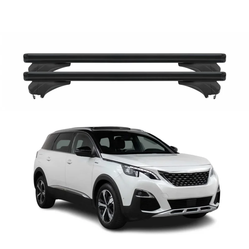 Menabo Dachträger Grundtäger für Peugeot 5008 II 2017-2024 Aluminium Schwarz 2x
