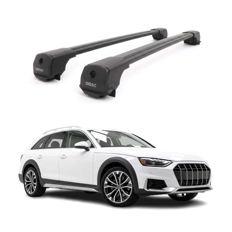 Dachträger Grundträger für Audi A4 B9 Allroad 2016-2025 Aluminium Schwarz 2tlg