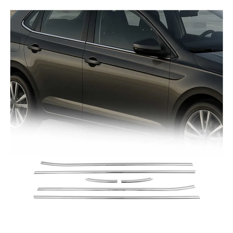 Fensterleisten Zierleisten für VW Polo 6R 2009-2017 LHD Edelstahl Chrom 6tlg