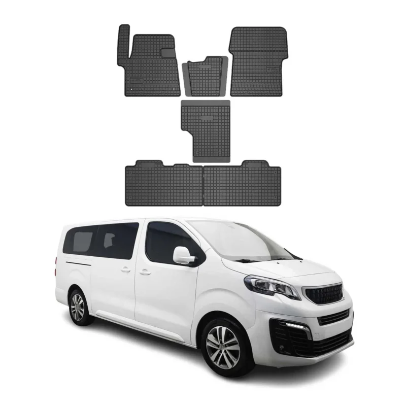 OMAC Gummi Fußmatten für Peugeot Traveller 2016-2026 Automatten Gummi Schwarz 6x