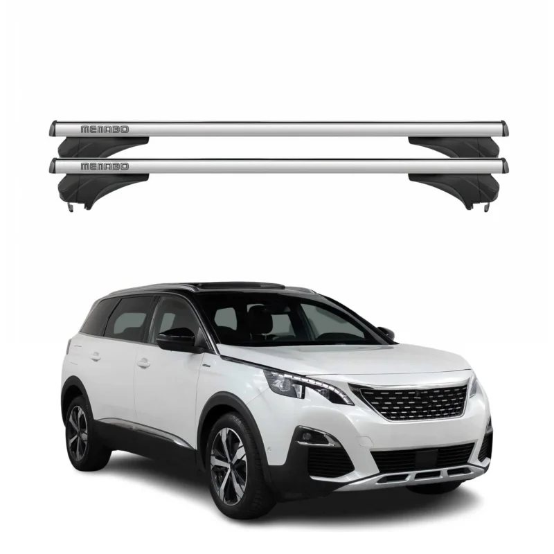 Menabo Dachträger Grundtäger für Peugeot 5008 II 2017-2024 Aluminium Silber 2tlg