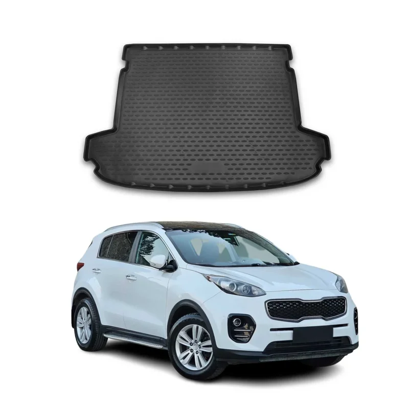 Kofferraummatte Kofferraumwanne für Kia Sportage 2016-2021 Gummi TPE Schwarz