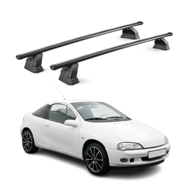 Stahl Dachträger für Opel Tigra A 1994-2000 TÜV Abschließbar 75 kg 2tlg Schwarz